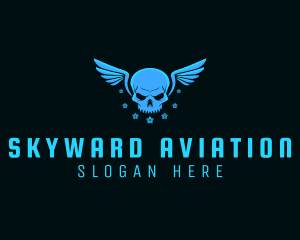 Pilot Skull Wings logo design