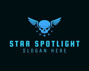 Pilot Skull Wings logo design