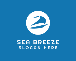 Sea Sail Boat logo design