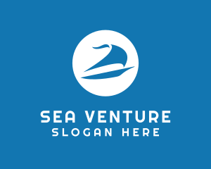 Sea Sail Boat logo design