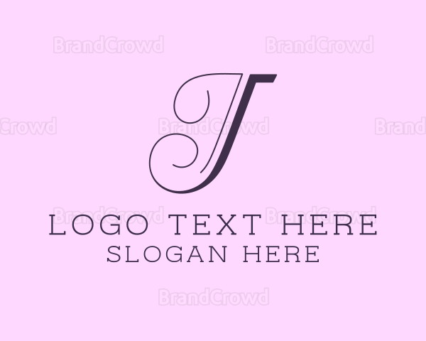 Calligraphy Cursive Letter J Logo