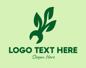 Eco - Natural Mechanical Leaf logo design