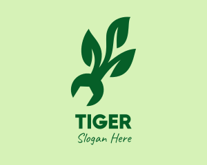 Eco - Natural Mechanical Leaf logo design