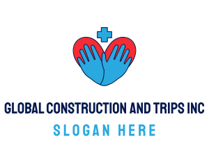Medical Gloves Heart logo design