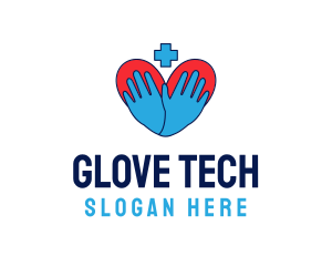 Medical Gloves Heart logo design