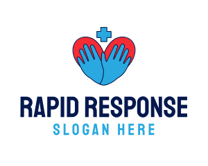 Paramedic - Medical Gloves Heart logo design