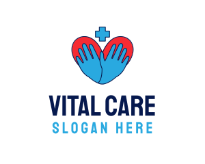 Medical Gloves Heart logo design