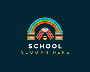 Kiddie Rainbow School logo design
