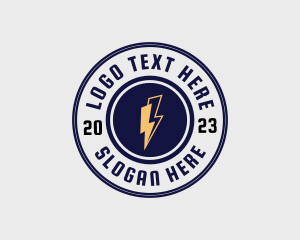 Thunder - Electric Bolt Emblem logo design