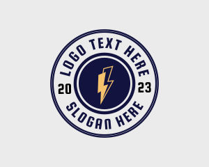 Badge - Electric Bolt Emblem logo design