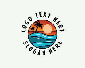 Beach Travel Getaway Logo