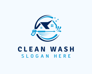 Pressure Washer House Cleaning logo design