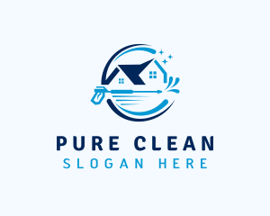 Pressure Washer House Cleaning logo design