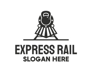 Railway - Train Fitness Gym logo design