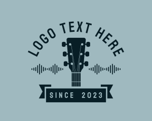 Record - Acoustic Guitar Music logo design