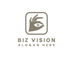 Hand Focus Eye logo design