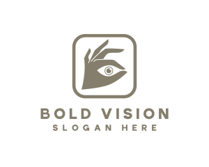 Hand Focus Eye logo design