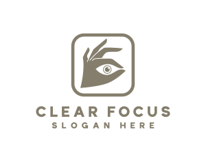 Hand Focus Eye logo design