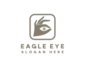 Hand Focus Eye logo design