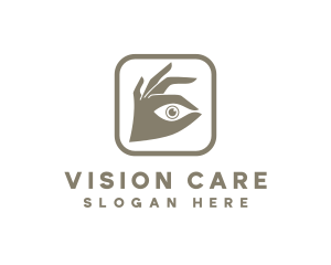 Optometrist - Hand Focus Eye logo design