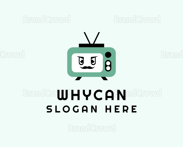 Television Man Cartoon Logo
