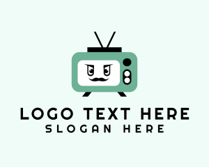 Tv - Television Man Cartoon logo design