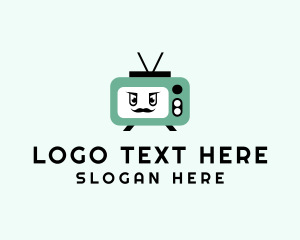 Channel - Television Man Cartoon logo design