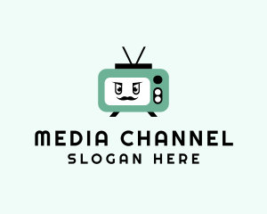 Channel - Television Man Cartoon logo design