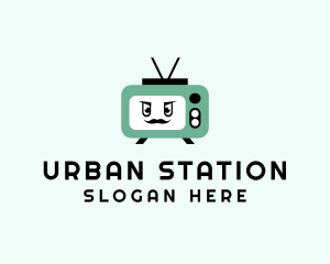 Station - Television Man Cartoon logo design