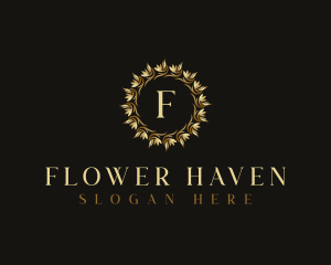 Elegant Wreath Flower logo design