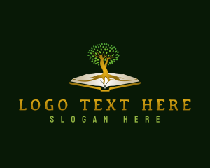 Publishing - Book Wisdom Tree logo design