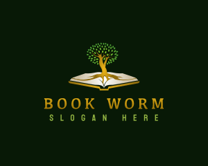 Read - Book Wisdom Tree logo design