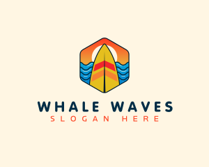 Surfboard Beach Wave logo design