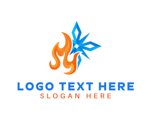 Hot - Snowflake Fire Ventilation logo design