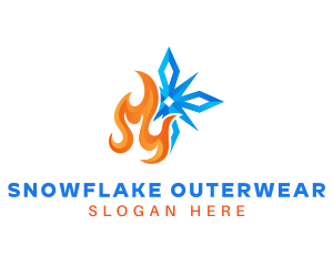 Snowflake Fire Ventilation logo design