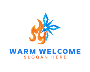 Snowflake Fire Ventilation logo design