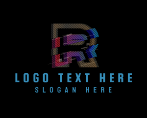 Club - Gradient Glitch Letter R logo design