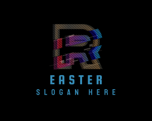 Clan - Gradient Glitch Letter R logo design