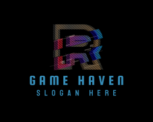 Gaming - Gradient Glitch Letter R logo design
