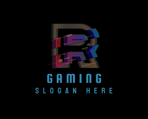Blogger - Gradient Glitch Letter R logo design