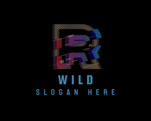 Stream - Gradient Glitch Letter R logo design