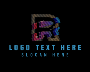 Gradient Glitch Letter R Logo