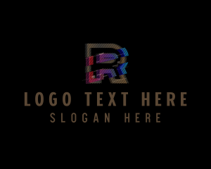 Web - Gradient Glitch Letter R logo design