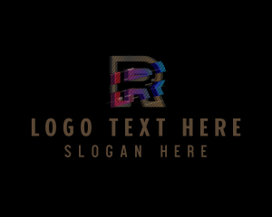 Gradient Glitch Letter R Logo