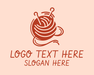 Wool - Knitter Yarn Thread logo design