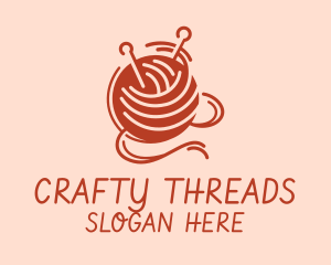 Knitter Yarn Thread logo design