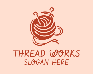 Knitter Yarn Thread logo design