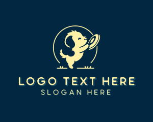 Dog Bone - Dog Frisbee Pet Shop logo design