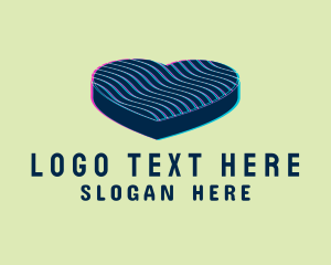 Lounge - Heart Glitch Anaglyph logo design