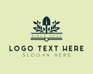 Planting - Floral Landscaper Shovel logo design